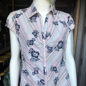 Ben Sherman Women’s Cap Sleeve button  Front Shirt